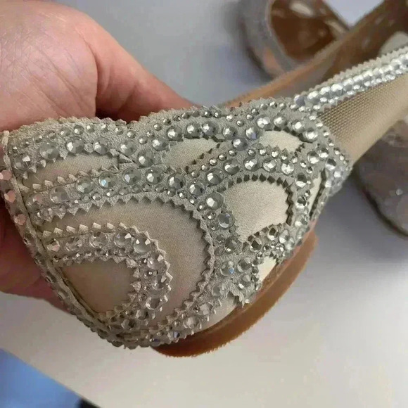Badgley Mischka Gigi Crystal Pointed Toe Flat - Picture 9 of 11
